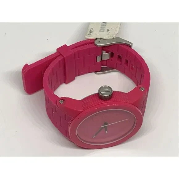 Diesel DZ1439 Unisex Pink Silicone Analog Dial Quartz Genuine Wrist Watch WFH12